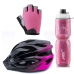 Capacete Ciclismo Garrafa Térmica Luva Mtb Speed Pink