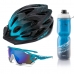 kit Capacete Ciclismo Mtb Raptor3 Tsw oculos garrafa Termica Azul