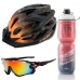 kit Capacete Ciclismo Mtb Raptor3 Tsw Óculos garrafa Termica Laranja