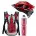 Capacete Ciclismo Flash Garrafa Termica Mochila Hidratação Vermelho