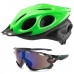 Capacete Ciclismo Flash Ptk Óculos Bike Mtb Speed Verde