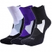 3x Meias Corrida Compressão Running Esporte Run Caminhada Branco/Roxo/Preto