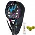 Raquete Beach Tennis 100% Carbono 3k com bolas Palmbeach Azul