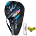 Raquete Beach Tennis 100% Carbono 3k com bolas Primewave Azul