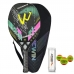 Raquete Beach Tennis 100% Carbono 3k com bolas Sunwave Pink 