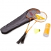 Kit Badminton Completo Vollo Com 2 Raquetes 3 Petecas Nylon