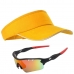 Kit Viseira Boné Óculos Para Corrida Triathlon Beach Tennis Amarela