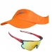 Óculos Running Elleven + Viseira Speedo Esporte Beach Tennis Laranja