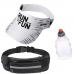 kit Corrida Viseira Hupi Cinto Hidratação com Squeeze 250ml Run For Run Branco