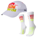 Kit Boné + Meia Para Corrida Hupi Running Run Caminhada Run Run Branco