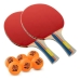 2x Raquetes De T&ecirc;nis De Mesa Impulse 3 Vollo + 6 Bolas Preto/vermelho Fl (c&ocirc;ncavo)