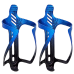 2x Suportes Garrafa Bike Rockbros Aluminio Bicolor Metalizado Azul/Preto