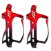 2x Suportes Garrafa Bike Rockbros Aluminio Bicolor Metalizado Vermelho/Preto