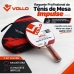 Raquete De T&ecirc;nis De Mesa Vollo Impulse + Raqueteira Preto/vermelho Co (c&ocirc;nico)