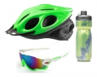Kit Capacete Ciclismo Garrafa Caramanhola Óculos Ptk Verde