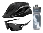 Kit Capacete Ciclismo Garrafa Squezze Óculos Highone Preto