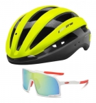 Kit Capacete Ciclismo High One Wind Óculos Uv400 Amarelo