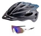 Capacete Ciclismo Ptk Bike Óculos Uv400 Mtb Speed Azul