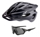 Capacete Ciclismo Ptk Bike Óculos Uv400 Mtb Speed Preto