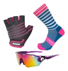 Luva Ciclismo Kode Experience Meia Óculos Speed Mtb Rosa