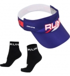 Kit Viseira E Meia Corrida Hupi Running Sempre Mais Longe