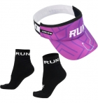 Kit Viseira E Meia Corrida Hupi Running Simplesmente Corra