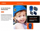 Kit De Proteção Infantil Dinossauro Atrio Patins Skate Bike