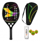 Raquete Beach Tennis Carbon Elite Atrio 3 Bolas Raqueteira 