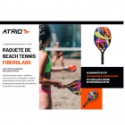 Raquete Beach Tennis Fiberglass Eva Acabamento Em 3d