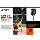 Raquete Beach Tennis Carbon 3k Elite Atrio Kit Bolas