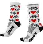 Meia Ciclismo Hupi Love Bike Cano Médio Esporte Bike