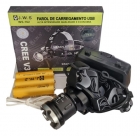 Lanterna De Cabeça Led V3 Led Laser Jws Recarregável Zoom