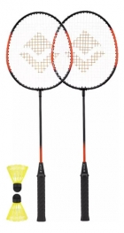 Kit Badminton Vollo Completo 2 Raquetes E 2 Petecas Nylon 