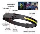 Farol Lanterna De Cabeça Capacete Recarregavel Com Sensor