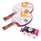 2x Raquetes Ping Pong Vollo Impulse + 3 Bolas Butterfly 40+