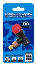 Bomba Encher Pneus Adaptador Co2 Bike + 10 Cilindros Leão