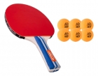 Raquete De Tênis De Mesa Ping Pong Training Vollo + 6 Bolas