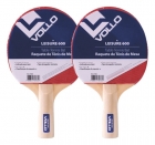 2x Raquetes Ping Pong Vollo Leisure + 6 Bolas 2 Estrelas