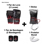 Kit Boxe Muay Thai Naja Luva + Bandagem + Protetor Bucal