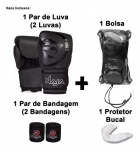 Kit Boxe Muay Thai Naja Luva + Bandagem + Protetor Bucal