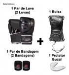 Kit Boxe Muay Thai Naja Luva + Bandagem + Protetor Bucal