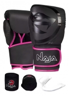 Kit Boxe Muay Thai Naja Luva + Bandagem + Protetor Bucal