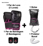 Kit Boxe Muay Thai Naja Luva + Bandagem + Protetor Bucal