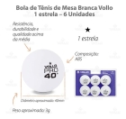 Bola De Tênis De Mesa Ping-pong 1 Estrela Vollo 6 Unidade