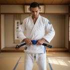 Faixa Para Jiu-jitsu Azul Adulto Reforçada Pretorian Elite