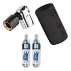 Kit Aplicador De Co2 Zefal + 2 Cilindro Bike Bomba Bicicleta