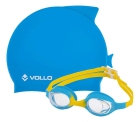 Kit De Natação Infantil Vollo Touca Silicone + Óculos
