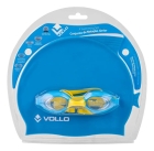 Kit De Natação Infantil Vollo Touca Silicone + Óculos