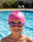 Kit De Natação Infantil Vollo Touca Silicone + Óculos