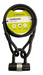 Cadeado Bike U Lock Trava C/ Cabo A&ccedil;o 1,5mt X 12mm Elleven